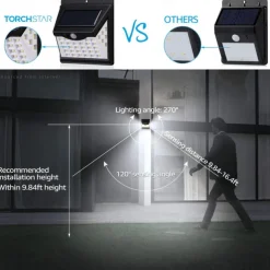 1pc Solar Motion Sensor Light 40LED Tri-side Outdoor Solar Light Waterproof for Lane Courtyard Garage Porch Wireless Safety Lighting 6500K Pure White Black