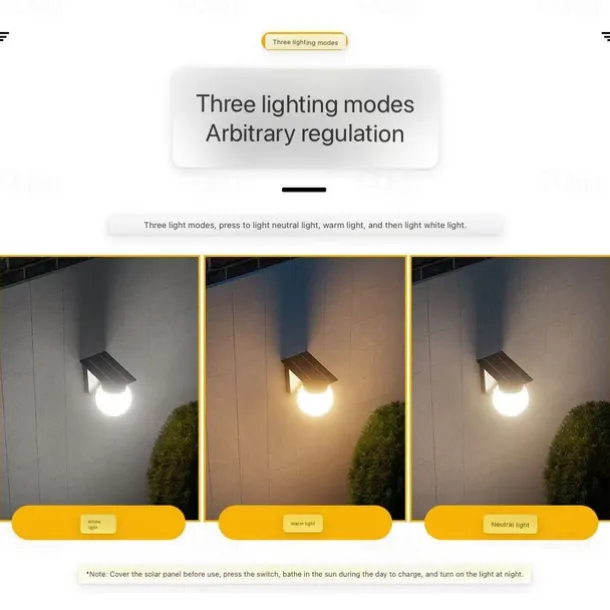 1PC Solar Outdoor Light Wall Lamp Courtyard Balcony Decoration Outdoor Waterproof Patio Lamp Home Garden Layout Fence Ambient Light