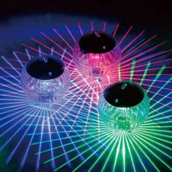1pc Solar Projection Pool Light, Floating Swimming Light, Outdoor Waterproof Pool Light Colorful Transparent Decorative Light Water Float Light Pathway Lights
