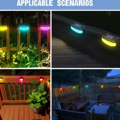 1pc Solar Step Light, Outdoor Waterproof Solar Deck Light Fence Light Illuminates Your Courtyard RGB120 Angle Glow