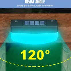 1pc Solar Step Light, Outdoor Waterproof Solar Deck Light Fence Light Illuminates Your Courtyard RGB120 Angle Glow
