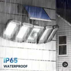 1PC Solar Wall Lamp with Remote Control, Outdoor Solar Projection Light, 5-head Solar 300LED Light, Outdoor Motion Sensor Waterproof Wide-angle Lighting Wall Lamp, Garden Courtyard Street Lamp