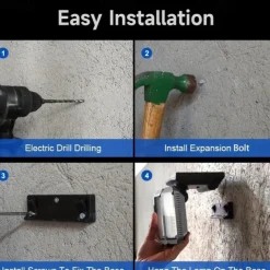 1PC Solar Wall Lamp with Remote Control, Outdoor Solar Projection Light, 5-head Solar 300LED Light, Outdoor Motion Sensor Waterproof Wide-angle Lighting Wall Lamp, Garden Courtyard Street Lamp