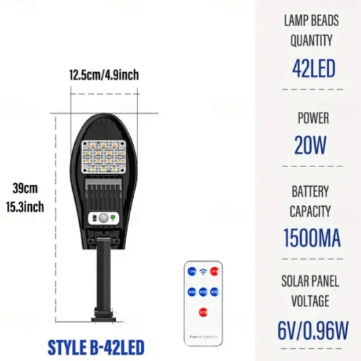 1pc Solar Wall Light 42/84/126/168LED Solar Street Light, Outdoor Waterproof LED for Garden and Wall with Adjustable Angle