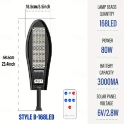 1pc Solar Wall Light 42/84/126/168LED Solar Street Light, Outdoor Waterproof LED for Garden and Wall with Adjustable Angle