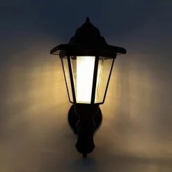 1pc Solar Wall Light Outdoor, Solar Hexagonal Light, IP65 Waterproof, Solar Fence Light, Auto On/Off Retro LED Wall Lamp, Heat Resistant Light Decor, Solar Landscape Light (White/Warm Light)