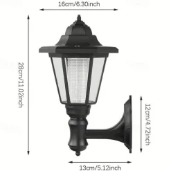 1pc Solar Wall Light Outdoor, Solar Hexagonal Light, IP65 Waterproof, Solar Fence Light, Auto On/Off Retro LED Wall Lamp, Heat Resistant Light Decor, Solar Landscape Light (White/Warm Light)