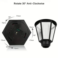 1pc Solar Wall Light Outdoor, Solar Hexagonal Light, IP65 Waterproof, Solar Fence Light, Auto On/Off Retro LED Wall Lamp, Heat Resistant Light Decor, Solar Landscape Light (White/Warm Light)