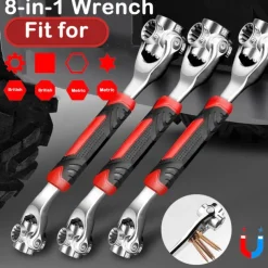 1pc Spanner Socket Wrench, Multi-Functional Spanner Tools With Spline Bolts 360 Degree Rotating Head, Universal Wrench For Furniture Car Repair