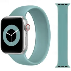 1pc Sport Elastic Silicone Solo Loop Strap for Apple Watch 38mm 40mm 41mm 42mm 44mm 45mm, Replacement Wristband for iWatch Series 7 6 5 4 3 2 1 SE for Men and Women