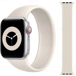 1pc Sport Elastic Silicone Solo Loop Strap for Apple Watch 38mm 40mm 41mm 42mm 44mm 45mm, Replacement Wristband for iWatch Series 7 6 5 4 3 2 1 SE for Men and Women