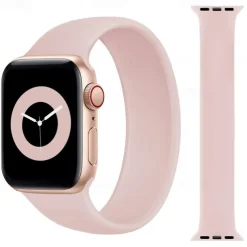 1pc Sport Elastic Silicone Solo Loop Strap for Apple Watch 38mm 40mm 41mm 42mm 44mm 45mm, Replacement Wristband for iWatch Series 7 6 5 4 3 2 1 SE for Men and Women