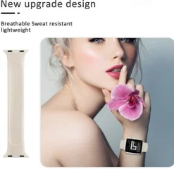 1pc Sport Elastic Silicone Solo Loop Strap for Apple Watch 38mm 40mm 41mm 42mm 44mm 45mm, Replacement Wristband for iWatch Series 7 6 5 4 3 2 1 SE for Men and Women