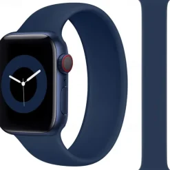 1pc Sport Elastic Silicone Solo Loop Strap for Apple Watch 38mm 40mm 41mm 42mm 44mm 45mm, Replacement Wristband for iWatch Series 7 6 5 4 3 2 1 SE for Men and Women