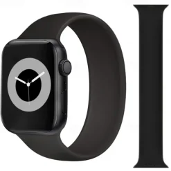 1pc Sport Elastic Silicone Solo Loop Strap for Apple Watch 38mm 40mm 41mm 42mm 44mm 45mm, Replacement Wristband for iWatch Series 7 6 5 4 3 2 1 SE for Men and Women