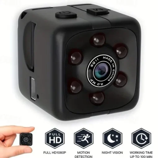 1pc SQ11 1080P Portable Wearable Night Vision Small HD Nanny Camera Mini Indoor Covert Security Cube Camera Conference Video Recorder