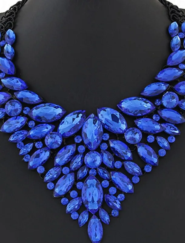 1PC Statement Necklace Crystal Necklace For Women's Wedding Party Evening Alloy Retro Alphabet Shape Precious