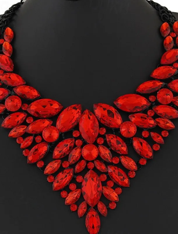 1PC Statement Necklace Crystal Necklace For Women's Wedding Party Evening Alloy Retro Alphabet Shape Precious