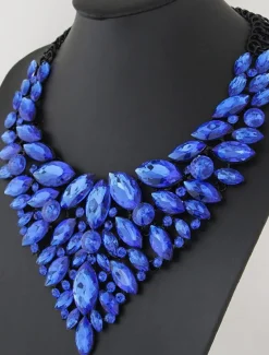 1PC Statement Necklace Crystal Necklace For Women's Wedding Party Evening Alloy Retro Alphabet Shape Precious