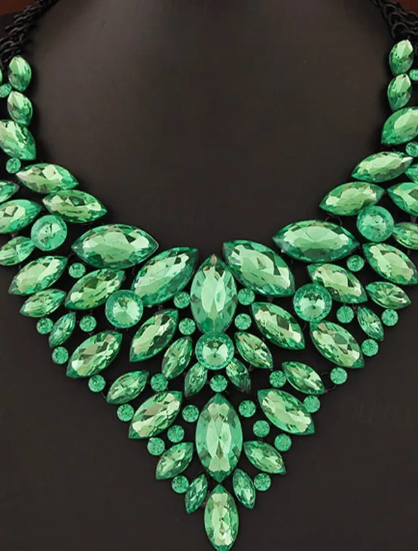 1PC Statement Necklace Crystal Necklace For Women's Wedding Party Evening Alloy Retro Alphabet Shape Precious