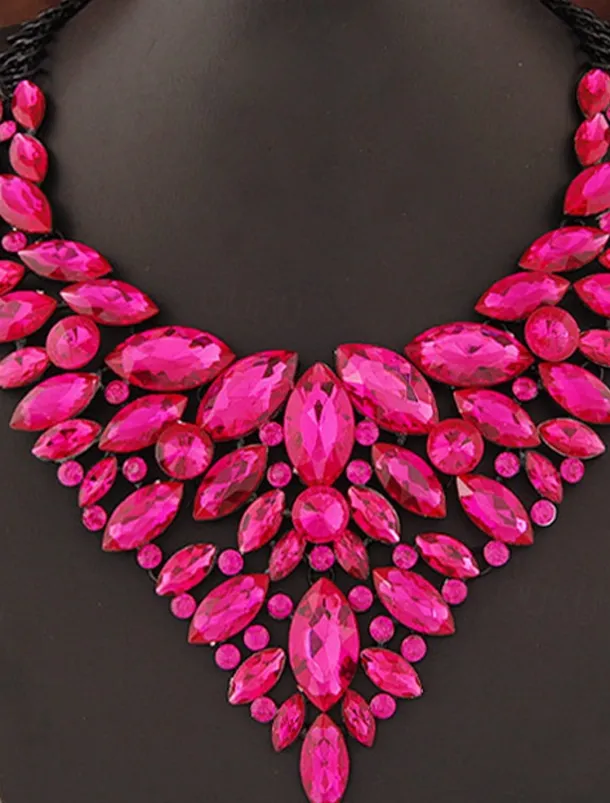 1PC Statement Necklace Crystal Necklace For Women's Wedding Party Evening Alloy Retro Alphabet Shape Precious