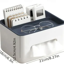 1pc, Tissue Box Napkin Holder Remote Control Storage Desk Organizer Office Multifunctional Sundries Ontainer Storage Home