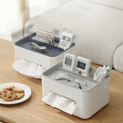 1pc, Tissue Box Napkin Holder Remote Control Storage Desk Organizer Office Multifunctional Sundries Ontainer Storage Home