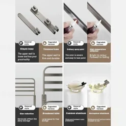 1pc Towel Rack For Bathroom, Folding Multi-layer Towel Bar, Wall Mounted Towel Holder, Bathroom Towel Hanger With Hook, Bathroom Storage And Organization, Bathroom Accessories