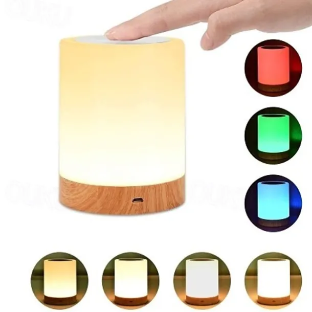 1pc USB 5V Night Light Touch Lamp for Bedrooms Living Room Portable Table Bedside Lamps with Rechargeable Internal Battery Dimmable 2800K-3100K Warm White Light Color Changing RGB