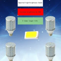 1pc 80W LED Corn Light Bulb Lamp 8000LM E26 E27 210LED Beads Warm White 85-265V for Basement barn Workshop Warehouse Factory