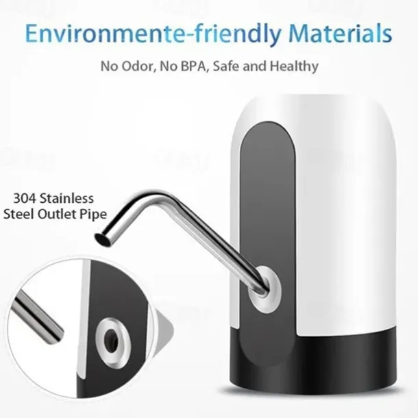 1pc Water Bottle Pump, Electric Water Bottle Pump, USB Rechargeable Automatic Drinking Water Pump For Universal 3-5 Gallon Bottles, Portable Camping Water Dispenser