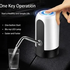 1pc Water Bottle Pump, Electric Water Bottle Pump, USB Rechargeable Automatic Drinking Water Pump For Universal 3-5 Gallon Bottles, Portable Camping Water Dispenser