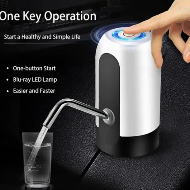 1pc Water Bottle Pump, Electric Water Bottle Pump, USB Rechargeable Automatic Drinking Water Pump For Universal 3-5 Gallon Bottles, Portable Camping Water Dispenser