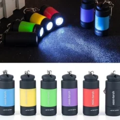 1PC Waterproof Mini Keychain Pocket Torch USB Rechargeable LED Flashlight Lamp Outdoor Sports Interior Design