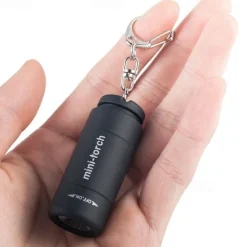 1PC Waterproof Mini Keychain Pocket Torch USB Rechargeable LED Flashlight Lamp Outdoor Sports Interior Design