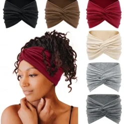 1PC Wide Headbands for Women, 7'' Extra Large Turban Headband Boho Hairband Hair Twisted Knot Accessories