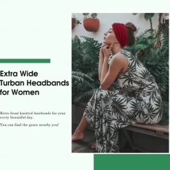 1PC Wide Headbands for Women, 7'' Extra Large Turban Headband Boho Hairband Hair Twisted Knot Accessories