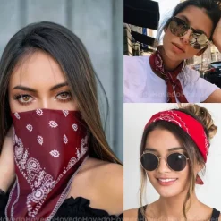 1pc Women's Headbands Bandana Hair Scarf For Street Gift Holiday Head Handmade Fabric Black Blue Dark Red