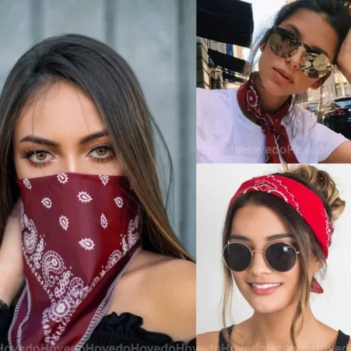 1pc Women's Headbands Bandana Hair Scarf For Street Gift Holiday Head Handmade Fabric Black Blue Dark Red