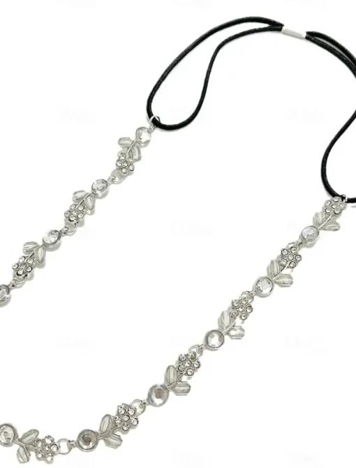1PC Women's Headbands Hair Tie For Gift Birthday Retro Alloy Silver