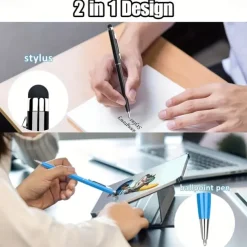 10pcs 2 In-1 Stylus Pens For Touch Screens Ballpoint Pen