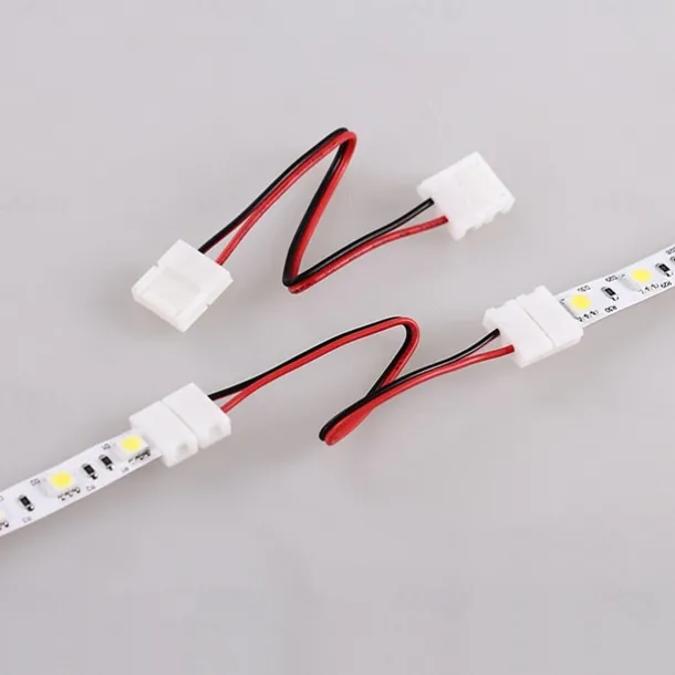 10PCS 2 Pin Single Color Solderless LED Light Strip Wire Tape Connectors for 8mm /10 mm Wide Flexible LED Strip Lights