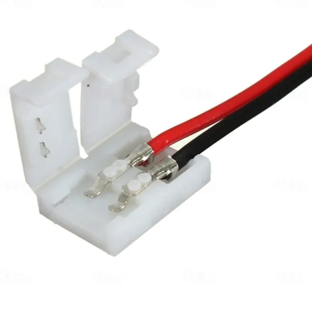 10PCS 2 Pin Single Color Solderless LED Light Strip Wire Tape Connectors for 8mm /10 mm Wide Flexible LED Strip Lights
