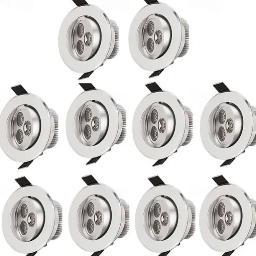 10pcs 3 W 300 lm 3 LED Beads Easy Install Recessed LED Ceiling Lights Warm White Cold White 85-265 V Ceiling Commercial Home / Office / 10 pcs / RoHS / CE Certified