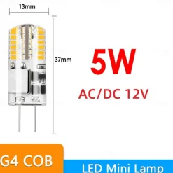 6pcs 5 W 48LED G4 3014SMD Silica Gel Corn Lights LED Bi-pin Lights LED Creative Party Decorative Crystal Chandelier Light source Energy-saving Light Bulbs Warm White White AC/DC12 V