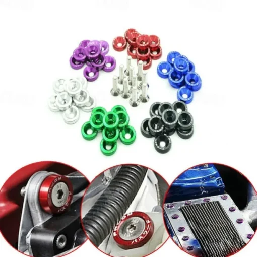 10pcs Aluminum M6 X 20 Car Styling Modification Fender Washer License Plate Bolts Car Decoration