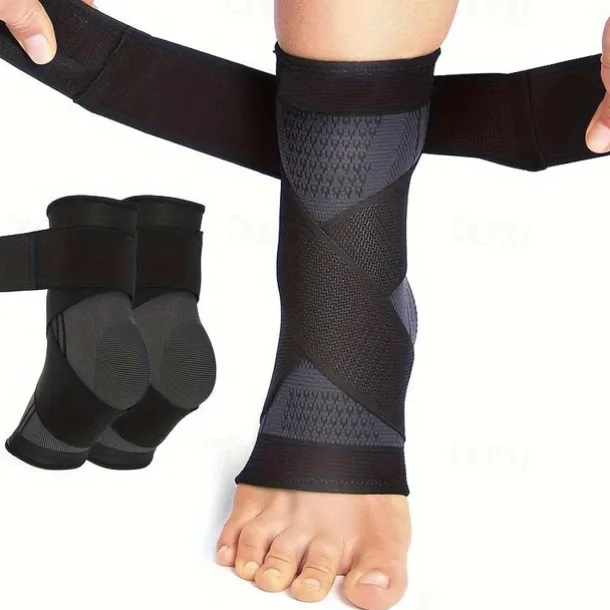 2pcs Ankle Support Braces, Breathable Compression Ankle Sleeves With Adjustable Wrap, Elastic Ankle Brace Stabilizer - Ideal For Sports, Fitness, Running, Climbing