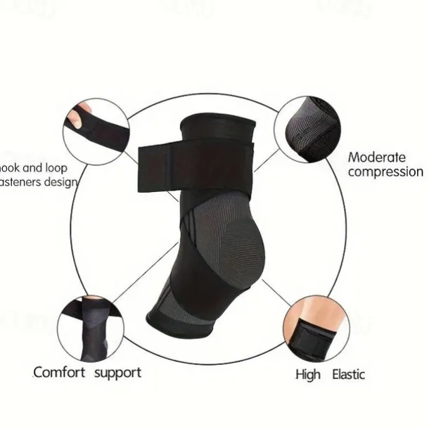 2pcs Ankle Support Braces, Breathable Compression Ankle Sleeves With Adjustable Wrap, Elastic Ankle Brace Stabilizer - Ideal For Sports, Fitness, Running, Climbing