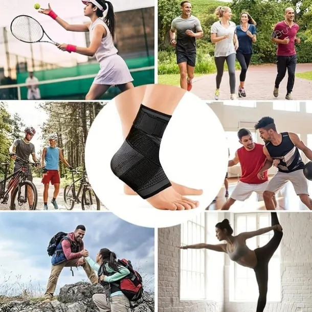 2pcs Ankle Support Braces, Breathable Compression Ankle Sleeves With Adjustable Wrap, Elastic Ankle Brace Stabilizer - Ideal For Sports, Fitness, Running, Climbing