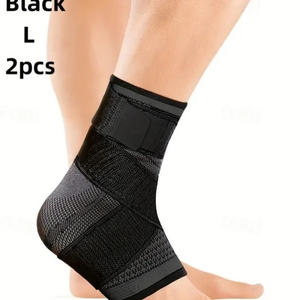2pcs Ankle Support Braces, Breathable Compression Ankle Sleeves With Adjustable Wrap, Elastic Ankle Brace Stabilizer - Ideal For Sports, Fitness, Running, Climbing